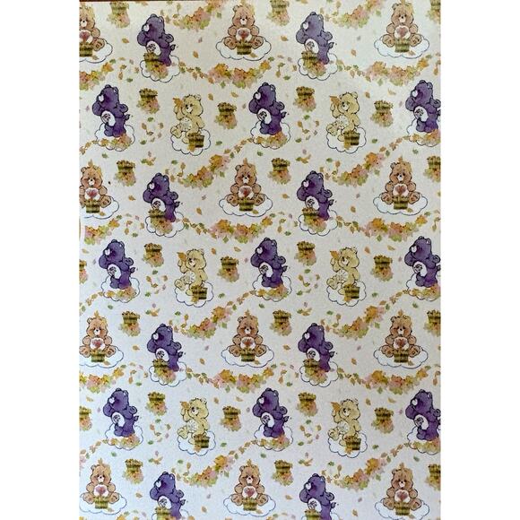 CARE BEARS XL TWIN HALLOWEEN FALL LEAVES THROW BLANKET 60x90 Yellow VTG Retro 🎃 - Picture 9 of 16